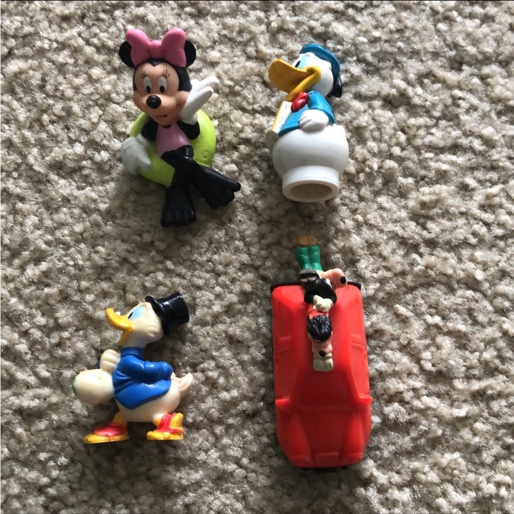 Vintage Disney action figures - daffy, minnie, and goofy
